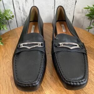 Geox Respira Black Leather Women's Driving Loafers